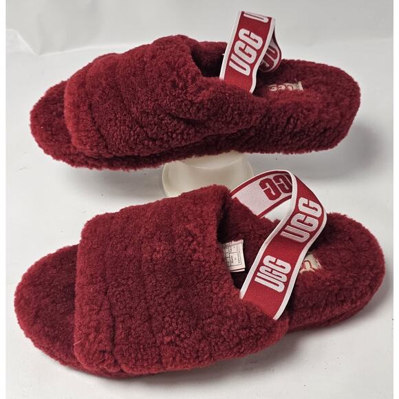 UGG Women's Fluff Yeah Slide Sandals Slippers Size 7 Charcoal Grey - Picture 1 of 7